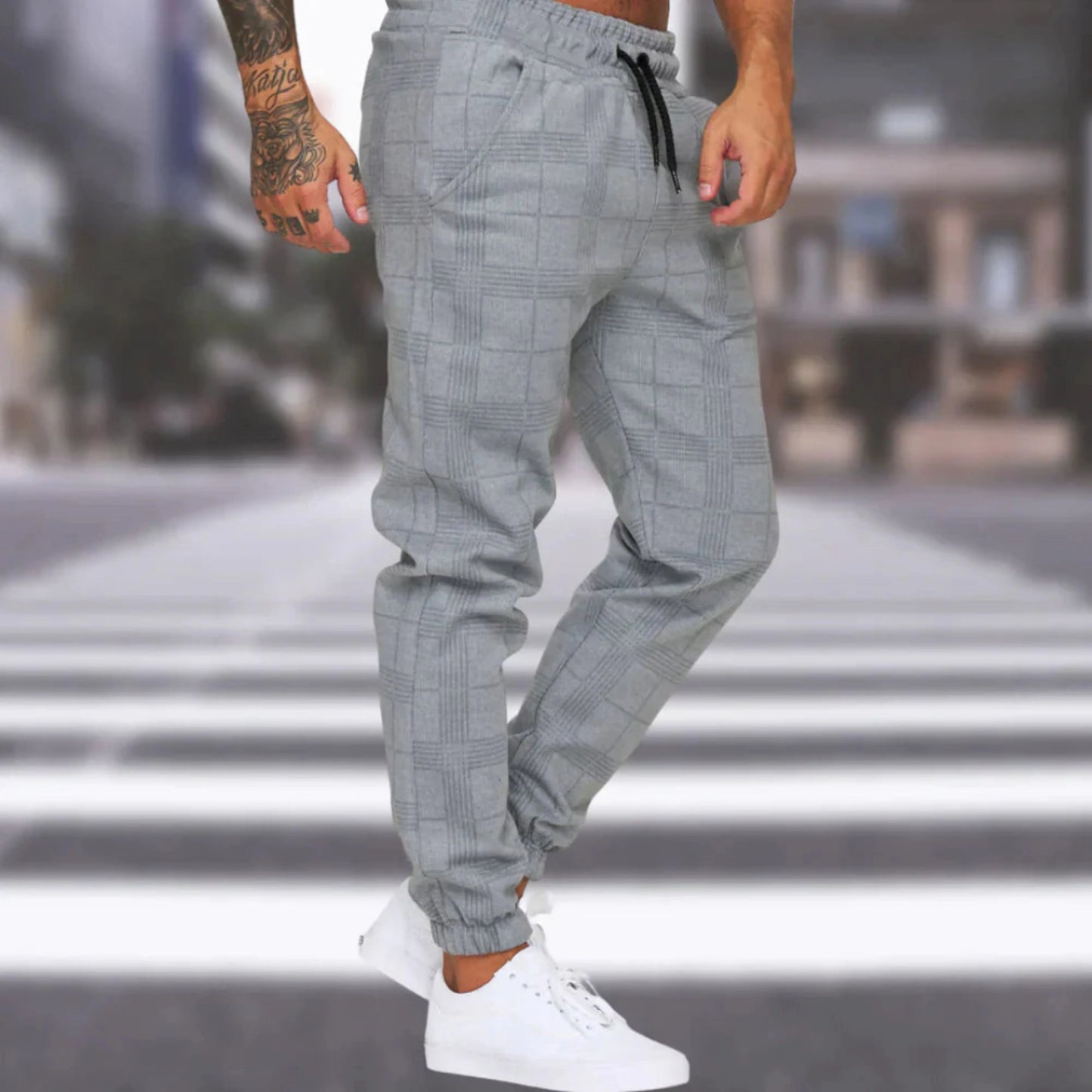 Hommes Pantalon Jogger | Motif Carreaux Marche