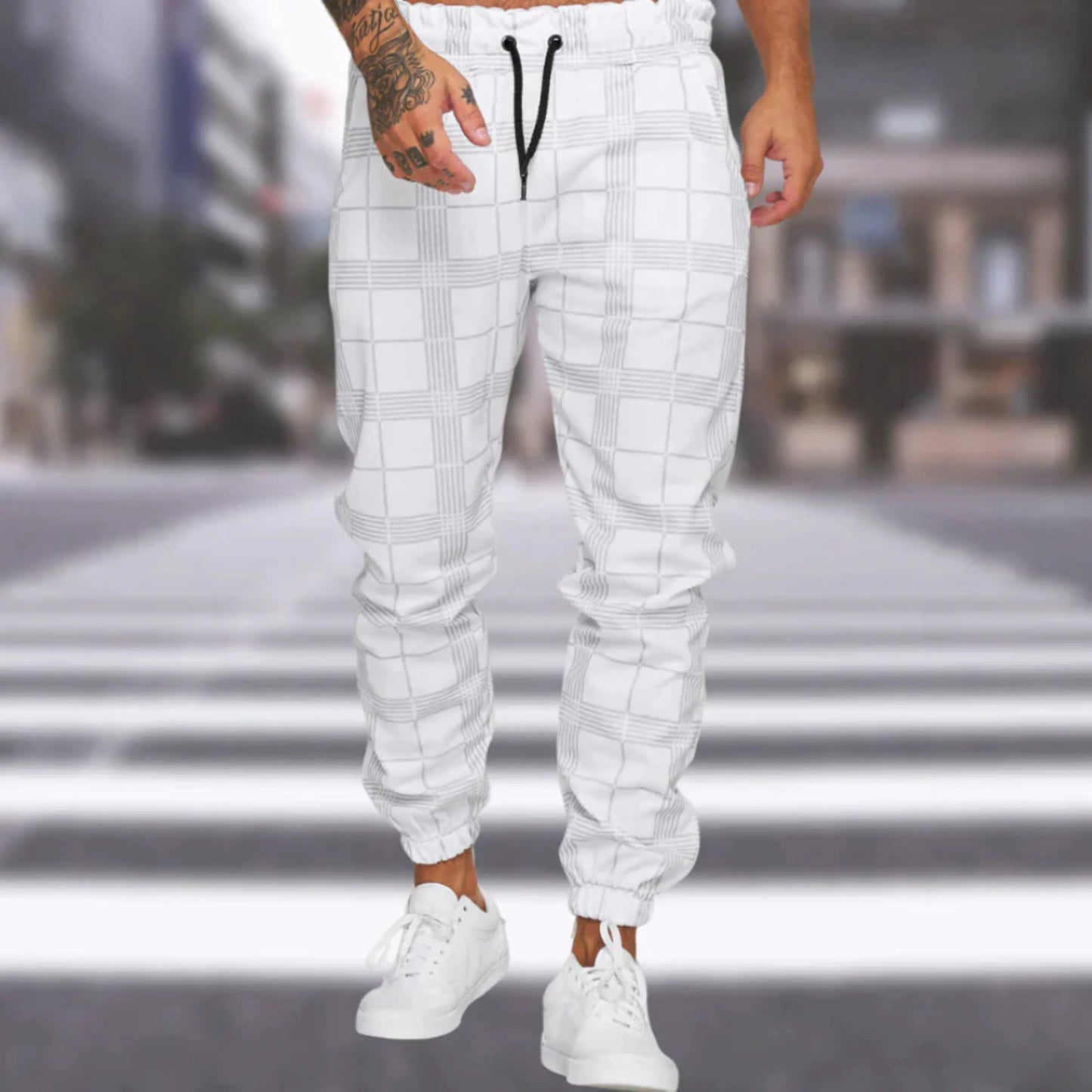 Hommes Pantalon Jogger | Motif Carreaux Marche