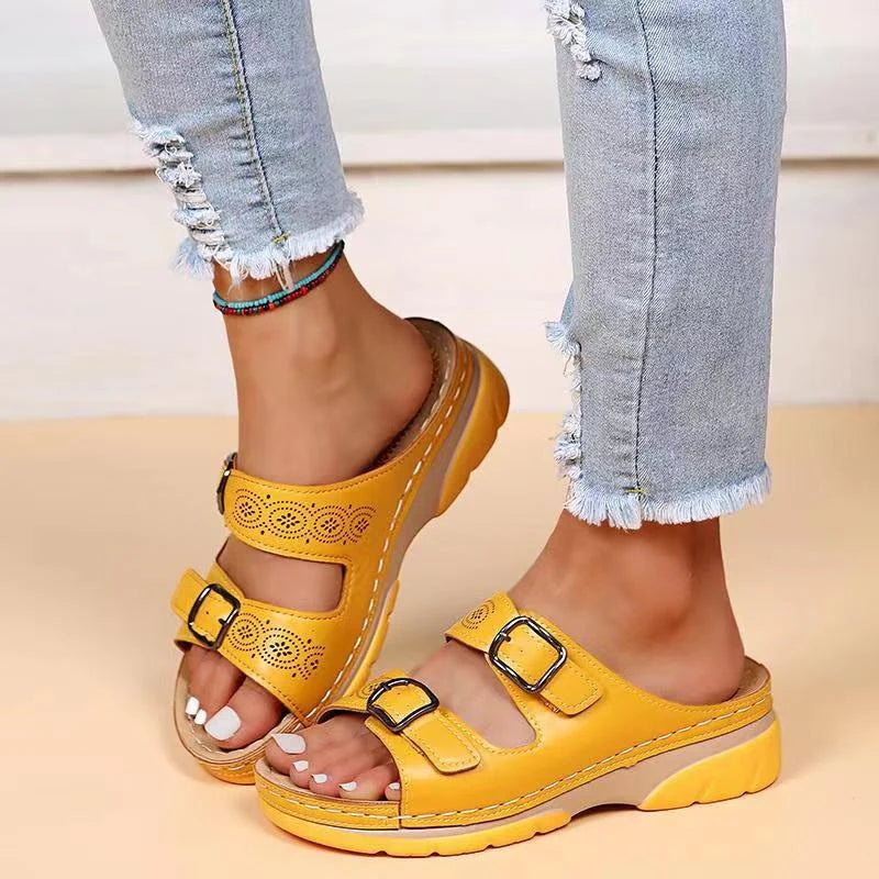 Femmes Sandales Orthopédiques | Cuir Souple et Confort