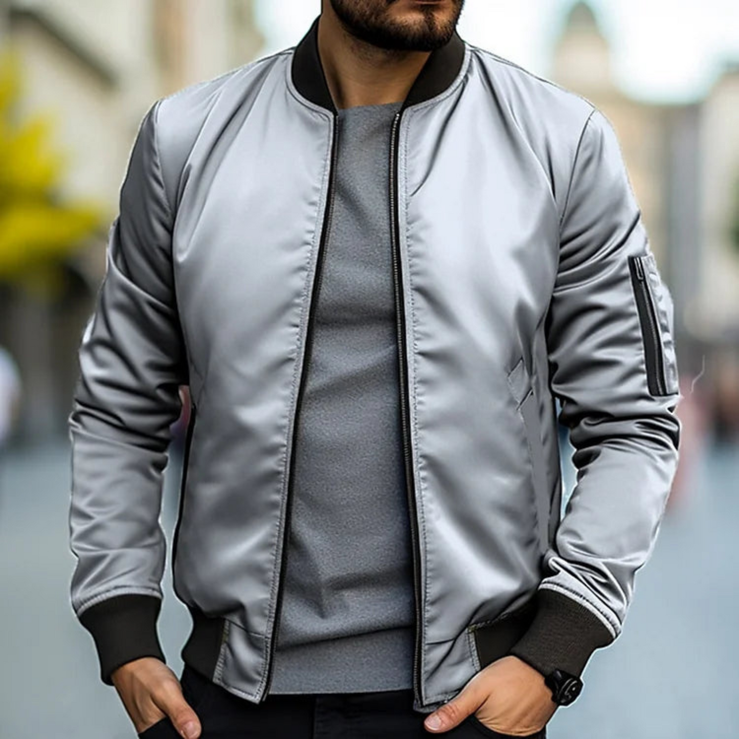 Thierry | Veste Homme Bomber | Style Urbain avec Col Montant