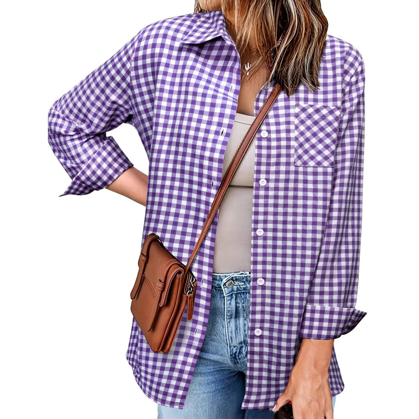 Naline | Femme Chemise Casual | Motif Carreaux et Confort