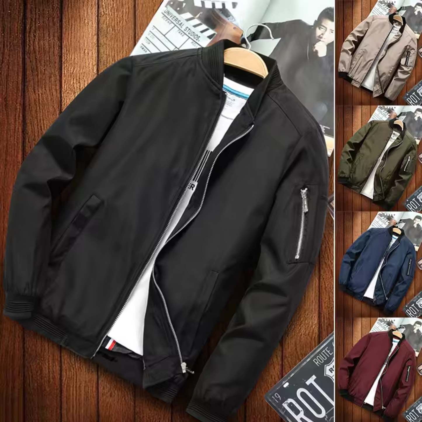 Sacha | Homme Blouson Bomber | Multi-Poches et Coupe-Vent