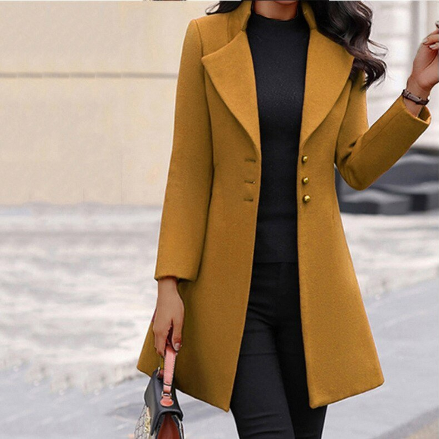 Victorine | Femme Manteau | Coupe Droite et Col Rabattu