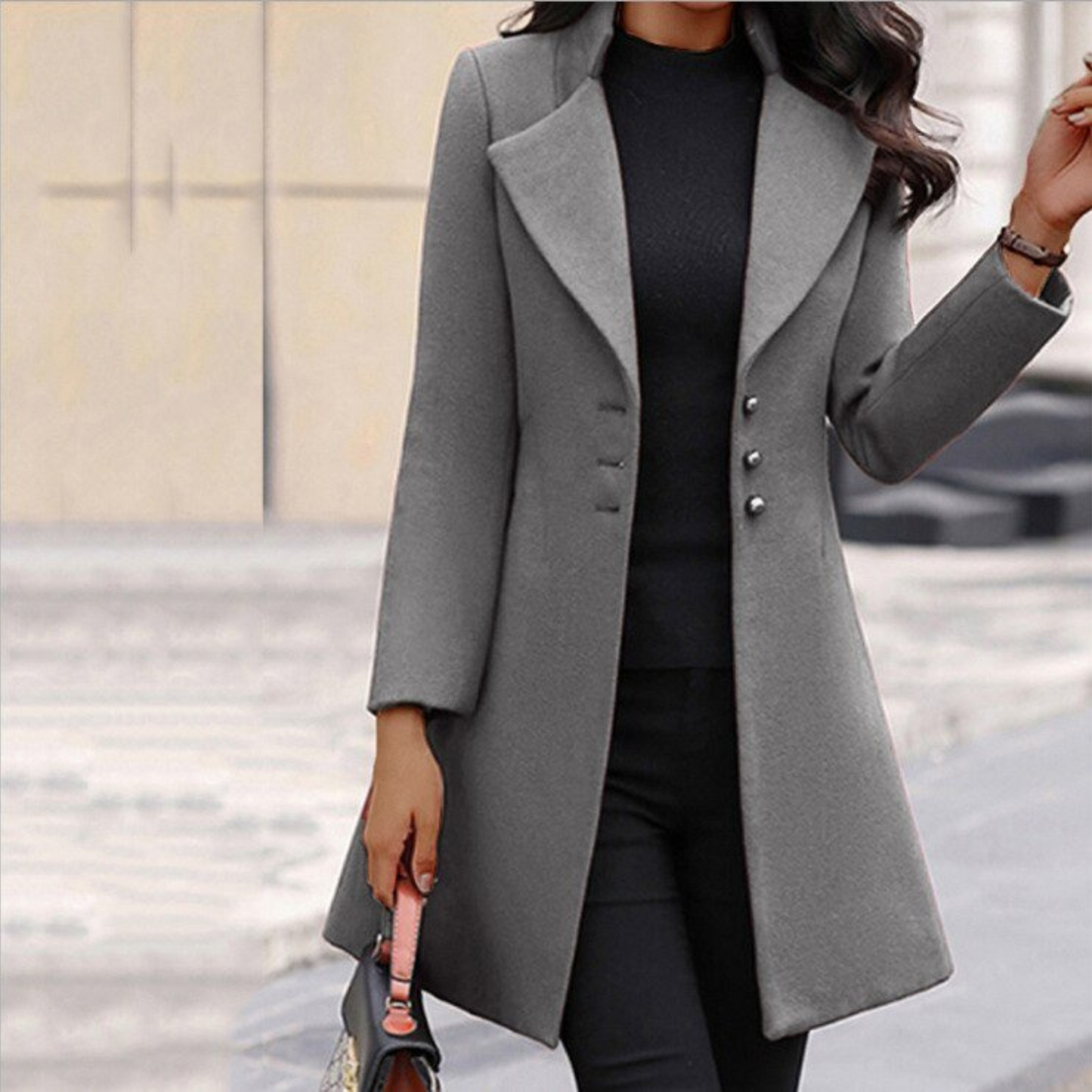 Victorine | Femme Manteau | Coupe Droite et Col Rabattu