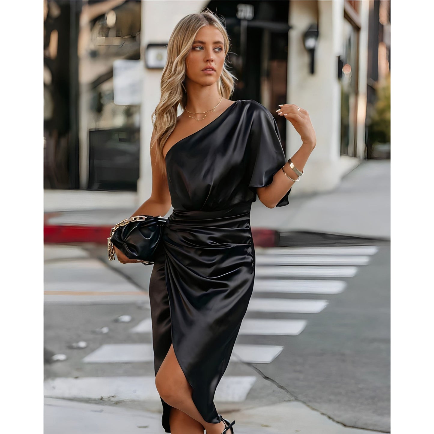 Andréanne | Robe Cocktail Pour Femme | Asymétrique