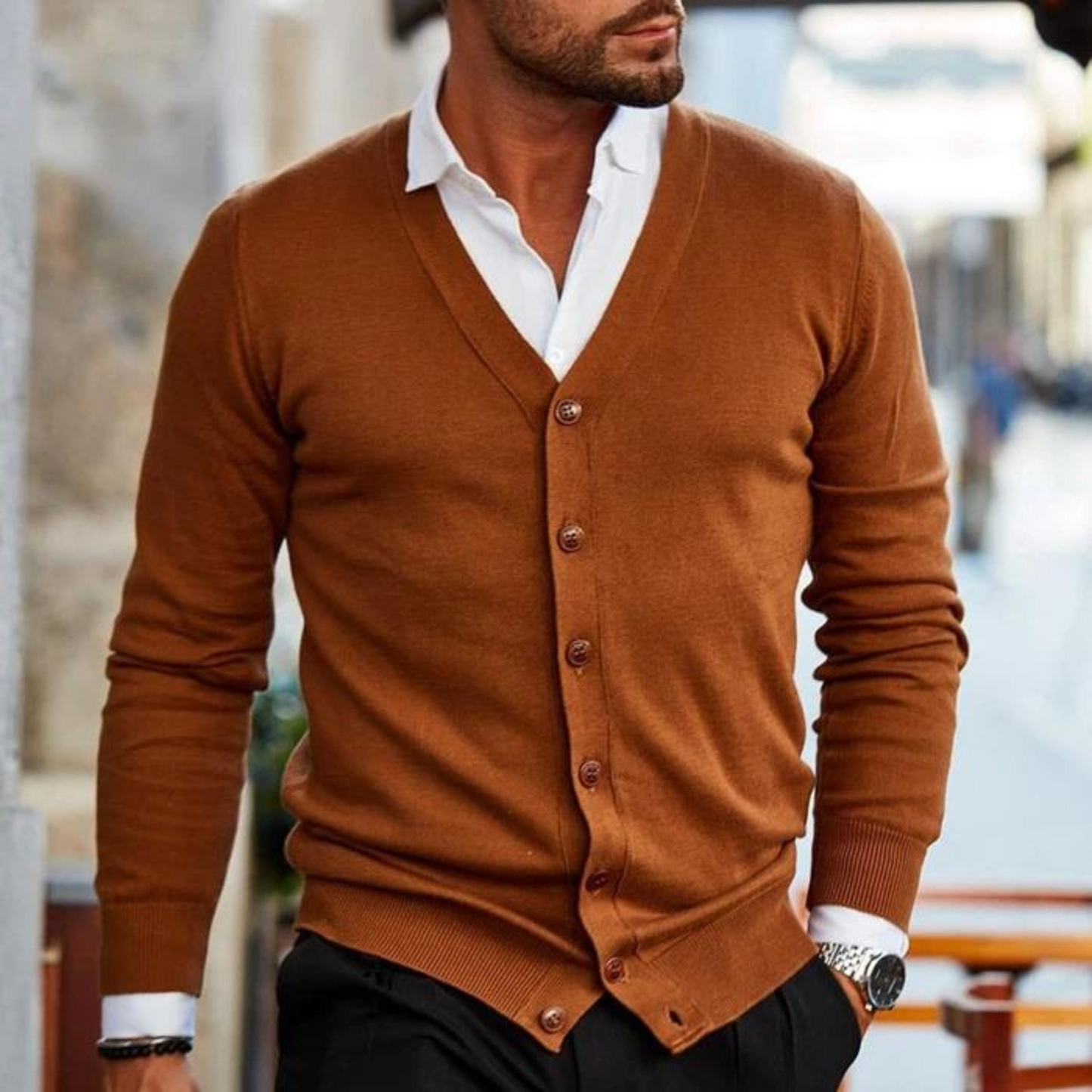Salomon | Cardigan Homme | Maille Douce et Chaude