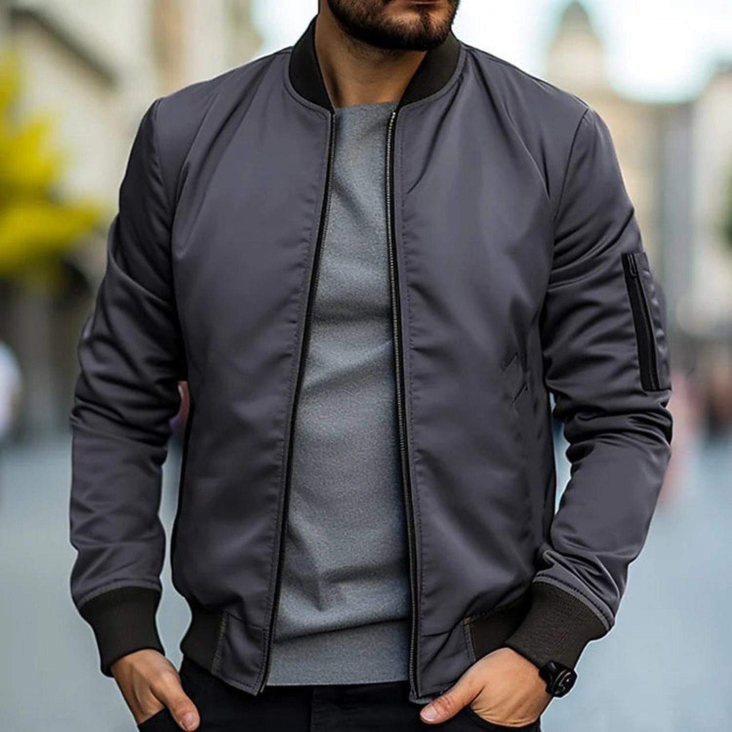 Thierry | Veste Homme Bomber | Style Urbain avec Col Montant