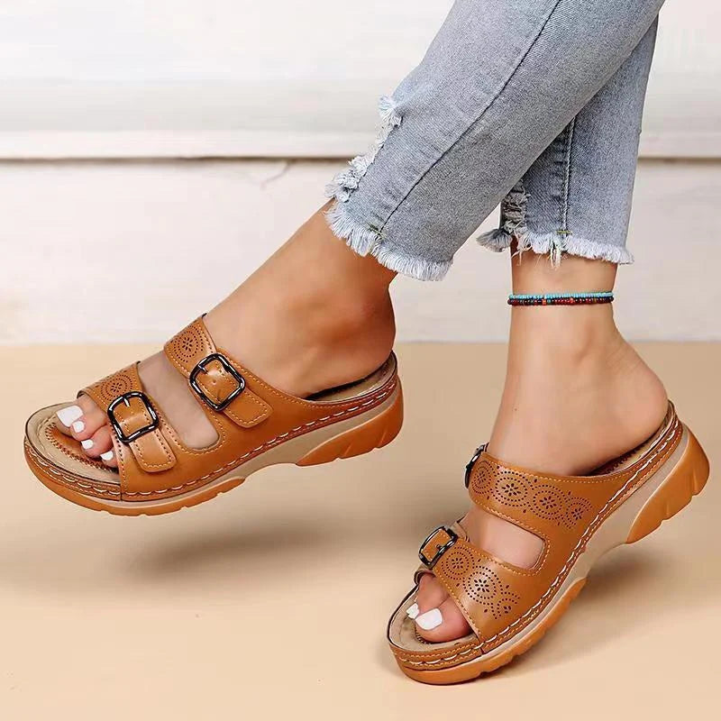 Femmes Sandales Orthopédiques | Cuir Souple et Confort