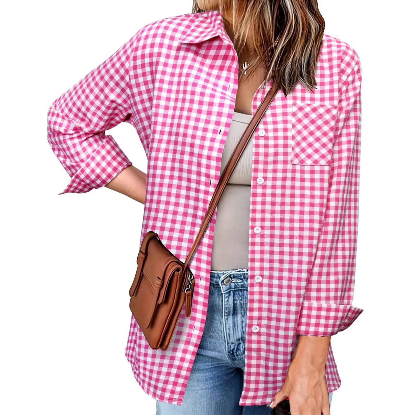 Naline | Femme Chemise Casual | Motif Carreaux et Confort