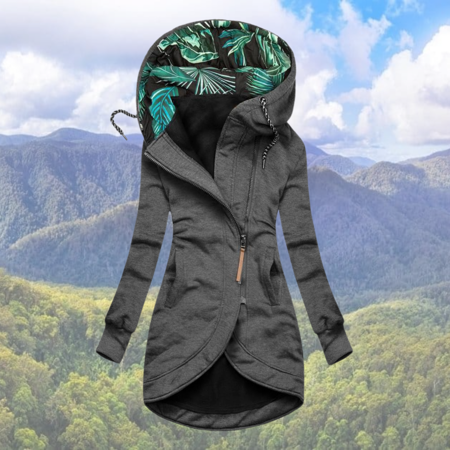 Vienne | Femme Manteau | Long avec Capuche Intégrée