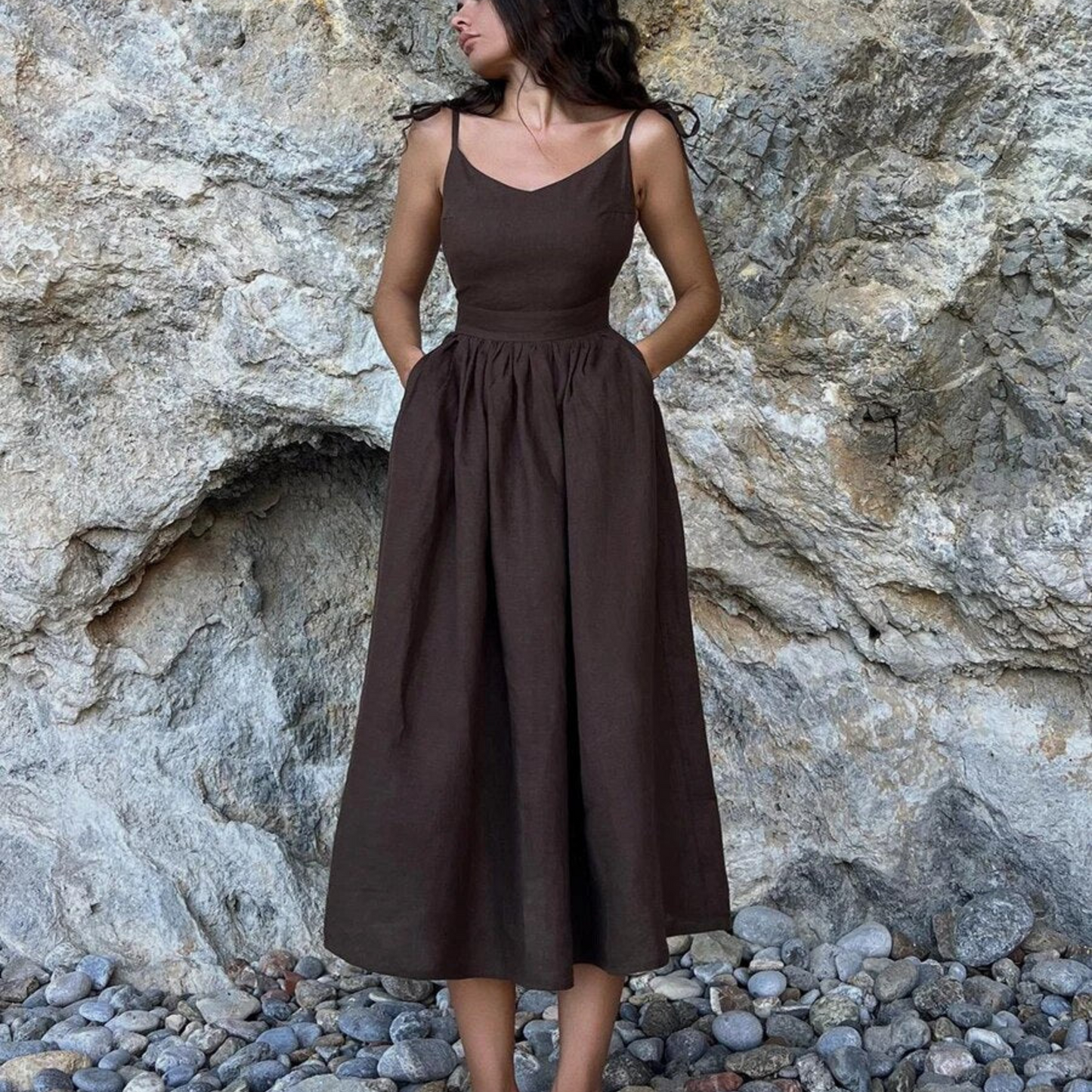 Bianca | Femme Robe Longue | Coupe Fluide et Confort Léger