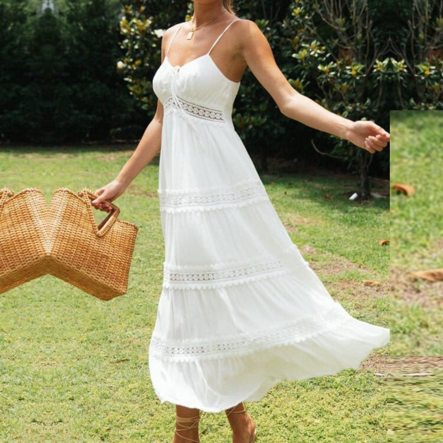 Bonita | Femme Robe Longue | Bretelles Fines et Coupe Fluide