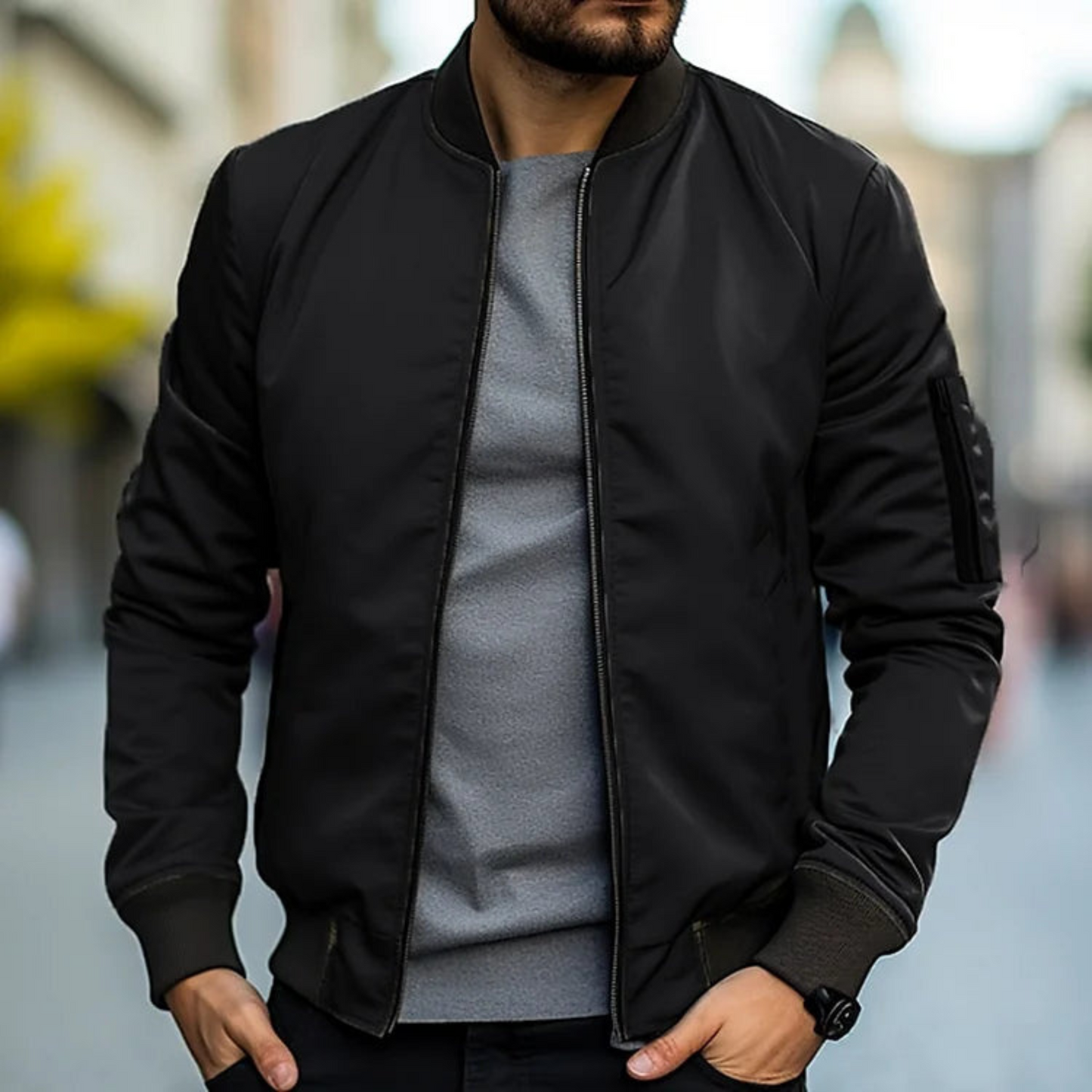 Thierry | Veste Homme Bomber | Style Urbain avec Col Montant