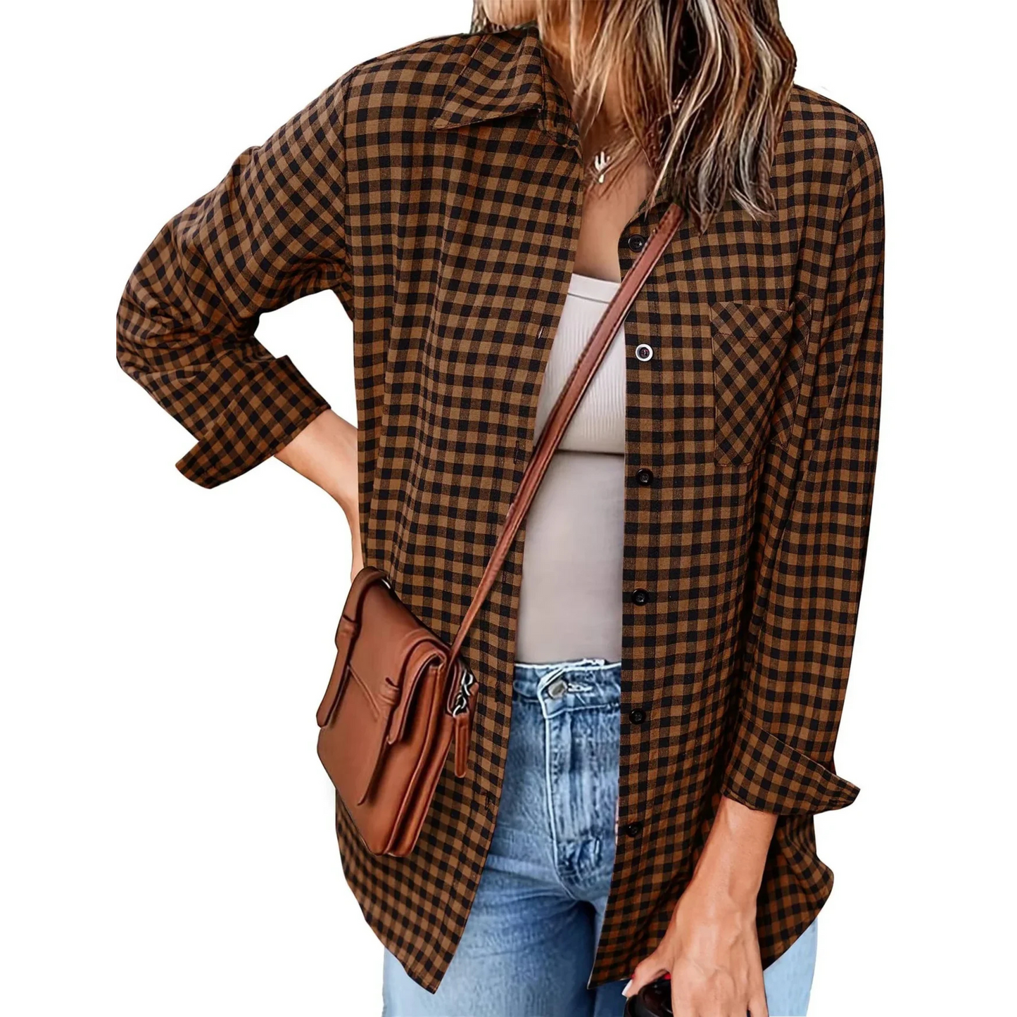 Naline | Femme Chemise Casual | Motif Carreaux et Confort