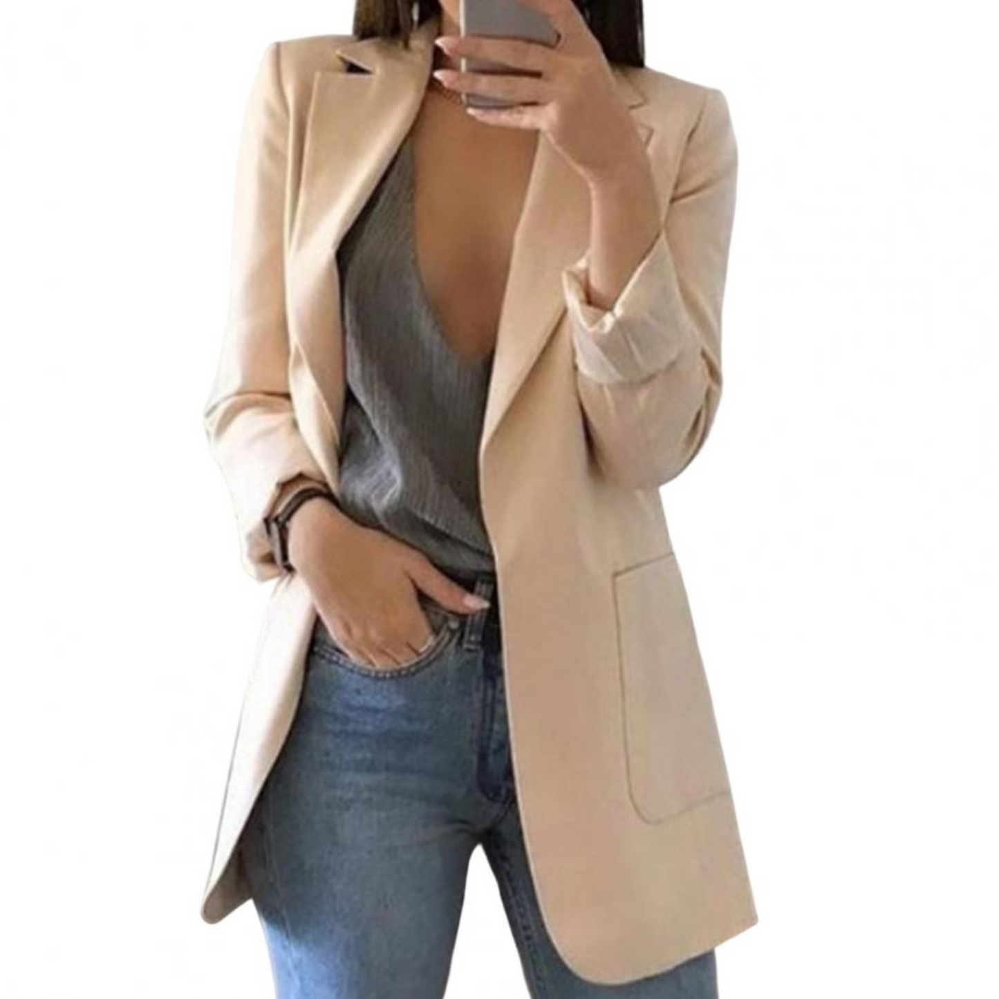 Vrenelle | Femme Blazer | Long et Sans Fermeture