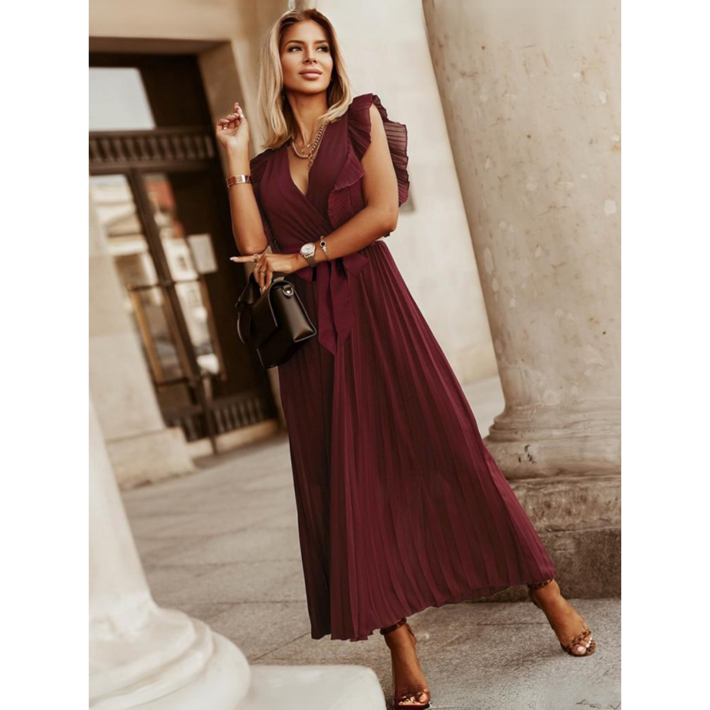Femmes Robe Boho | V-Neck et Style Cérémonie