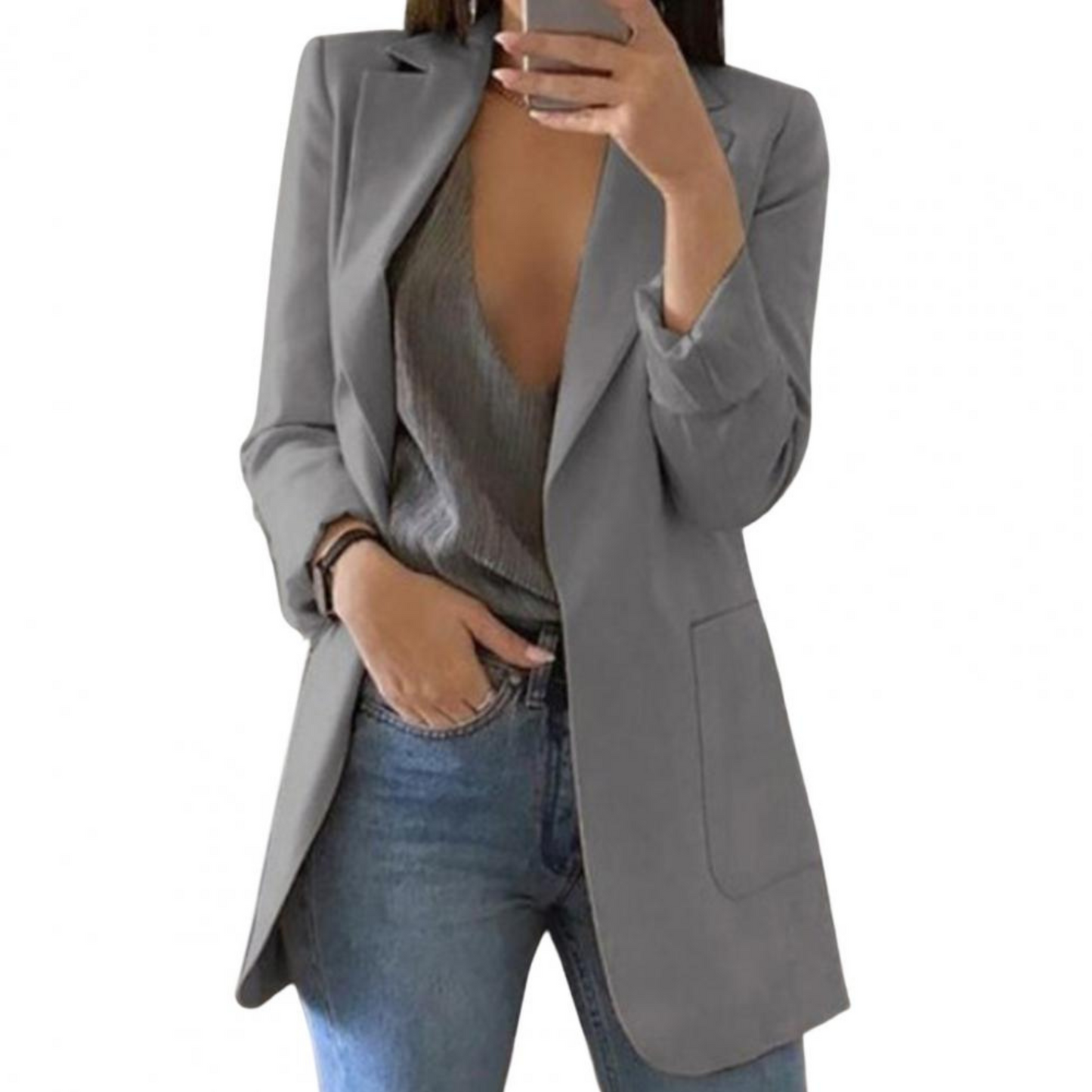 Vrenelle | Femme Blazer | Long et Sans Fermeture