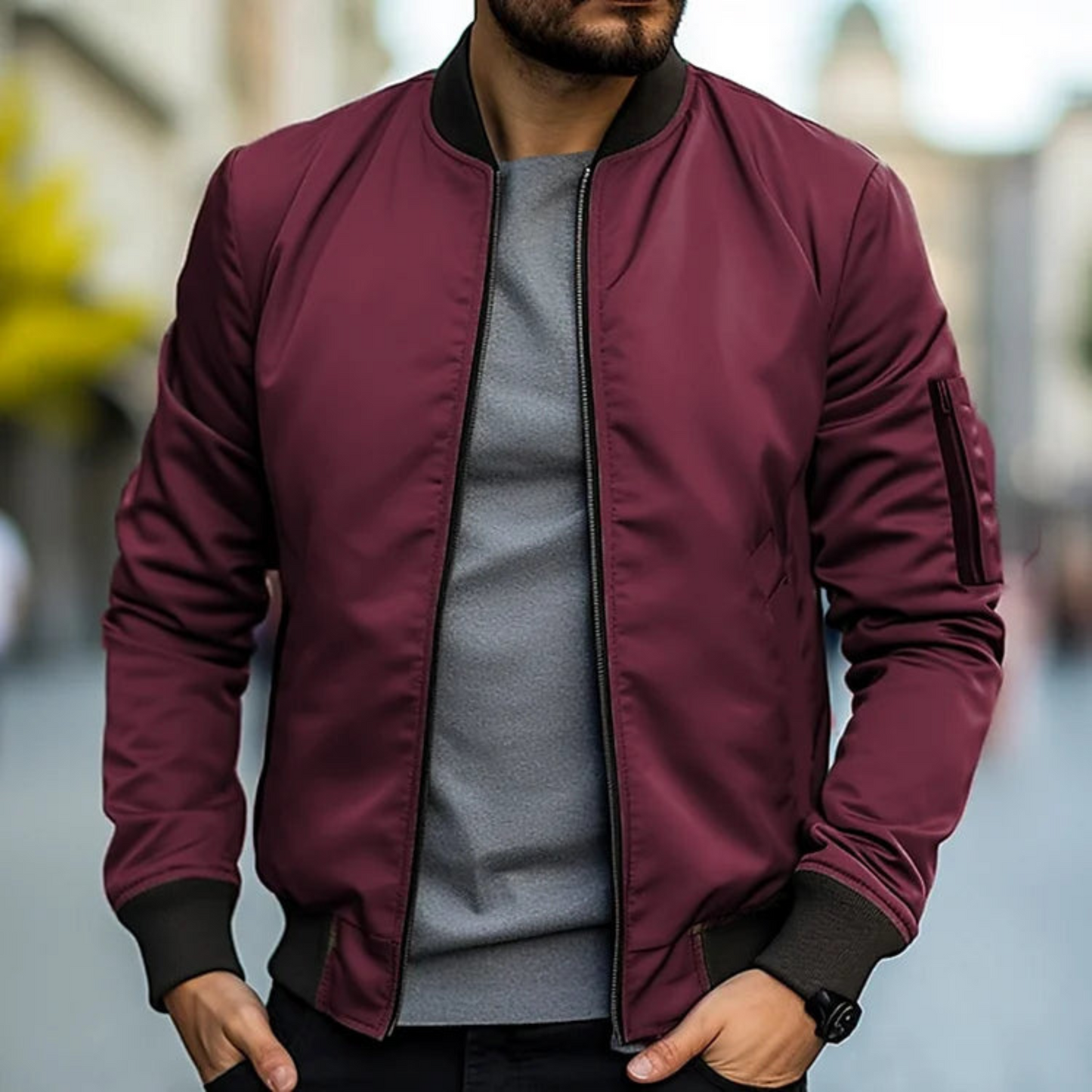 Thierry | Veste Homme Bomber | Style Urbain avec Col Montant