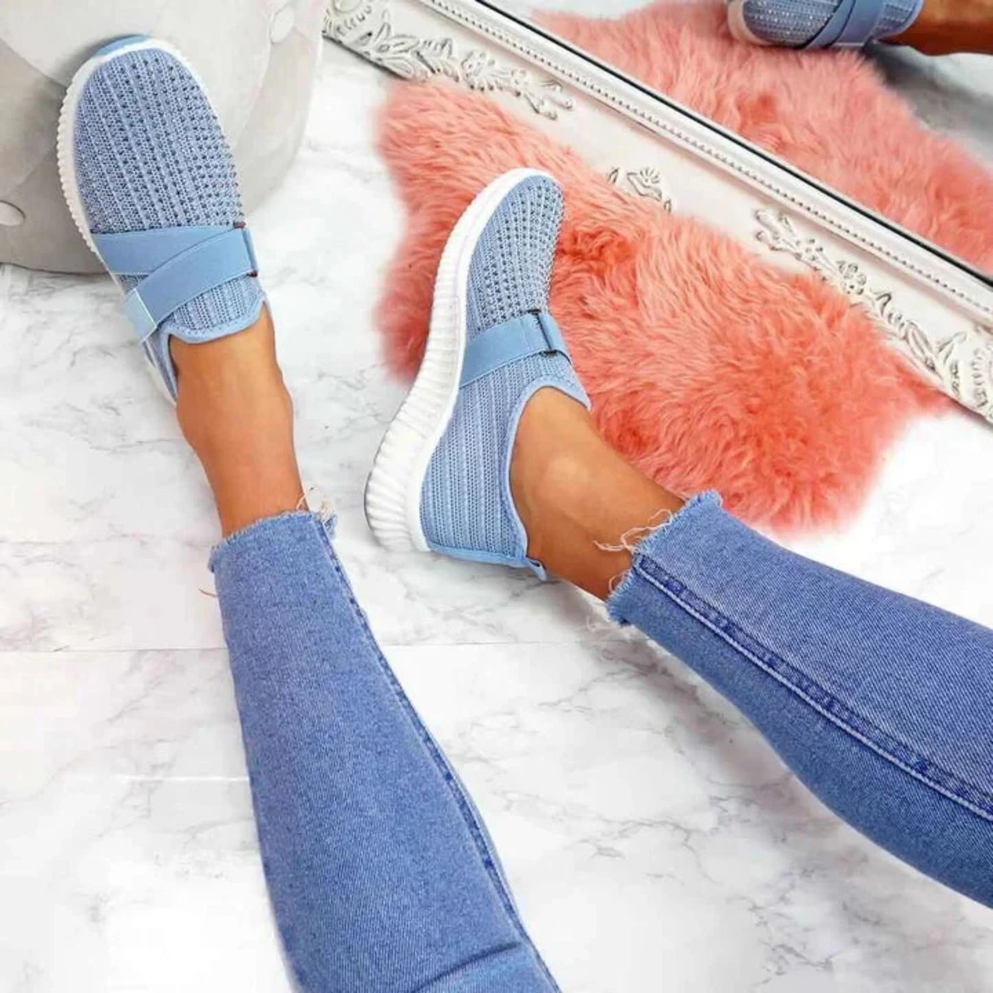 Femmes Sneakers Slip-On | Fermeture Velcro