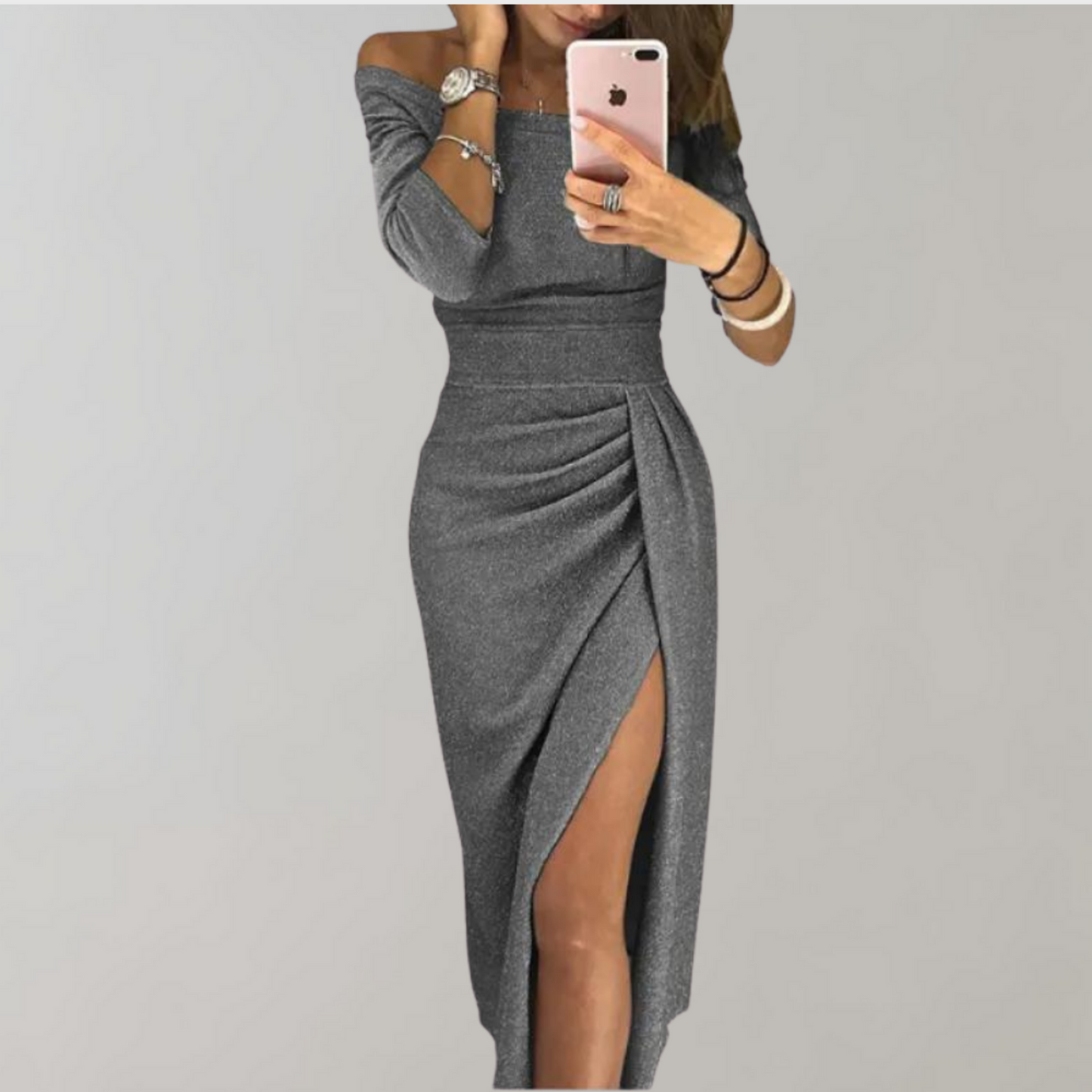 Fenella | Robe Femme Maxi | Décolleté Épaules Nues