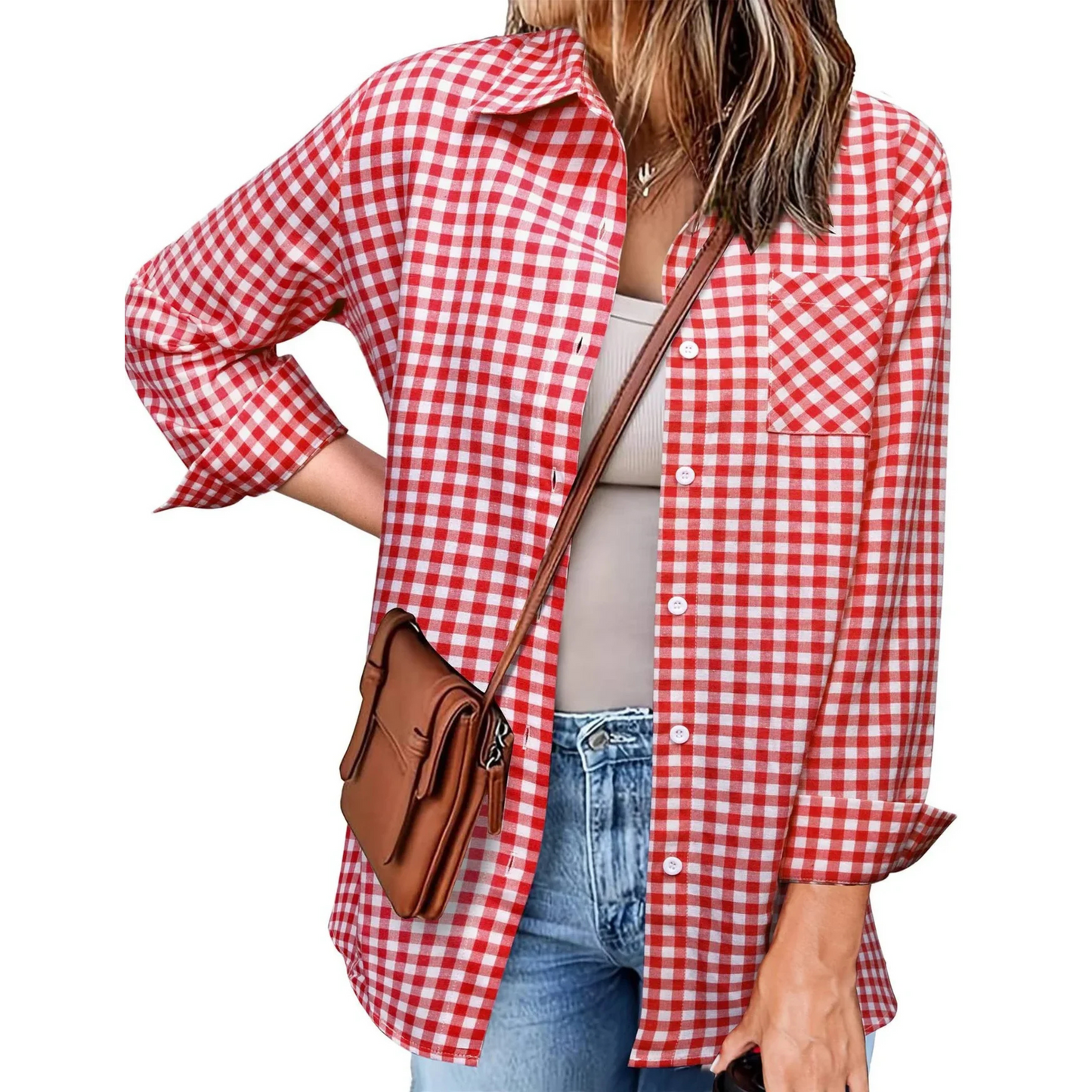 Naline | Femme Chemise Casual | Motif Carreaux et Confort