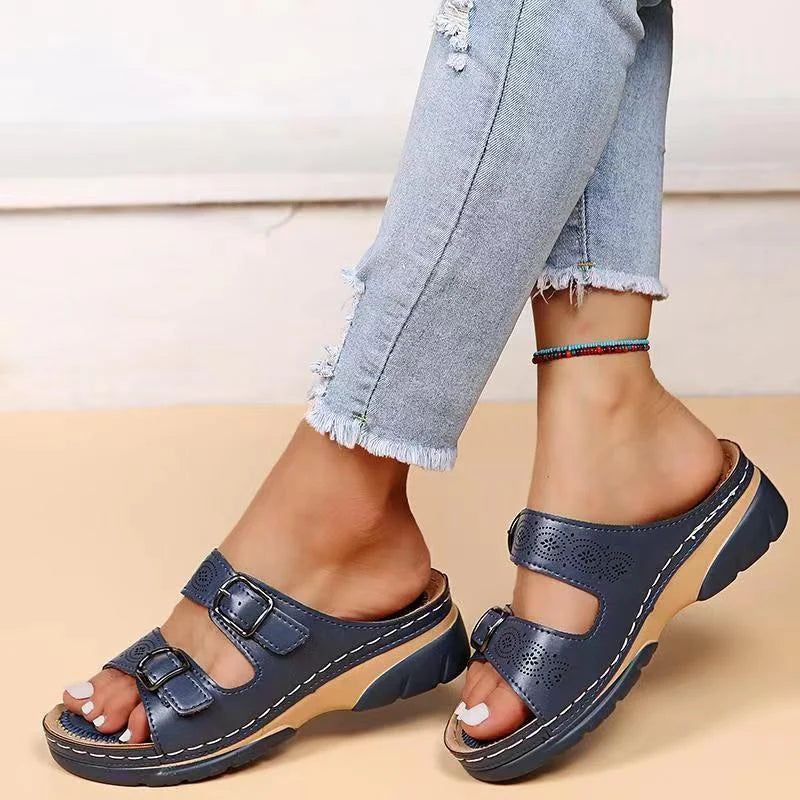 Femmes Sandales Orthopédiques | Cuir Souple et Confort