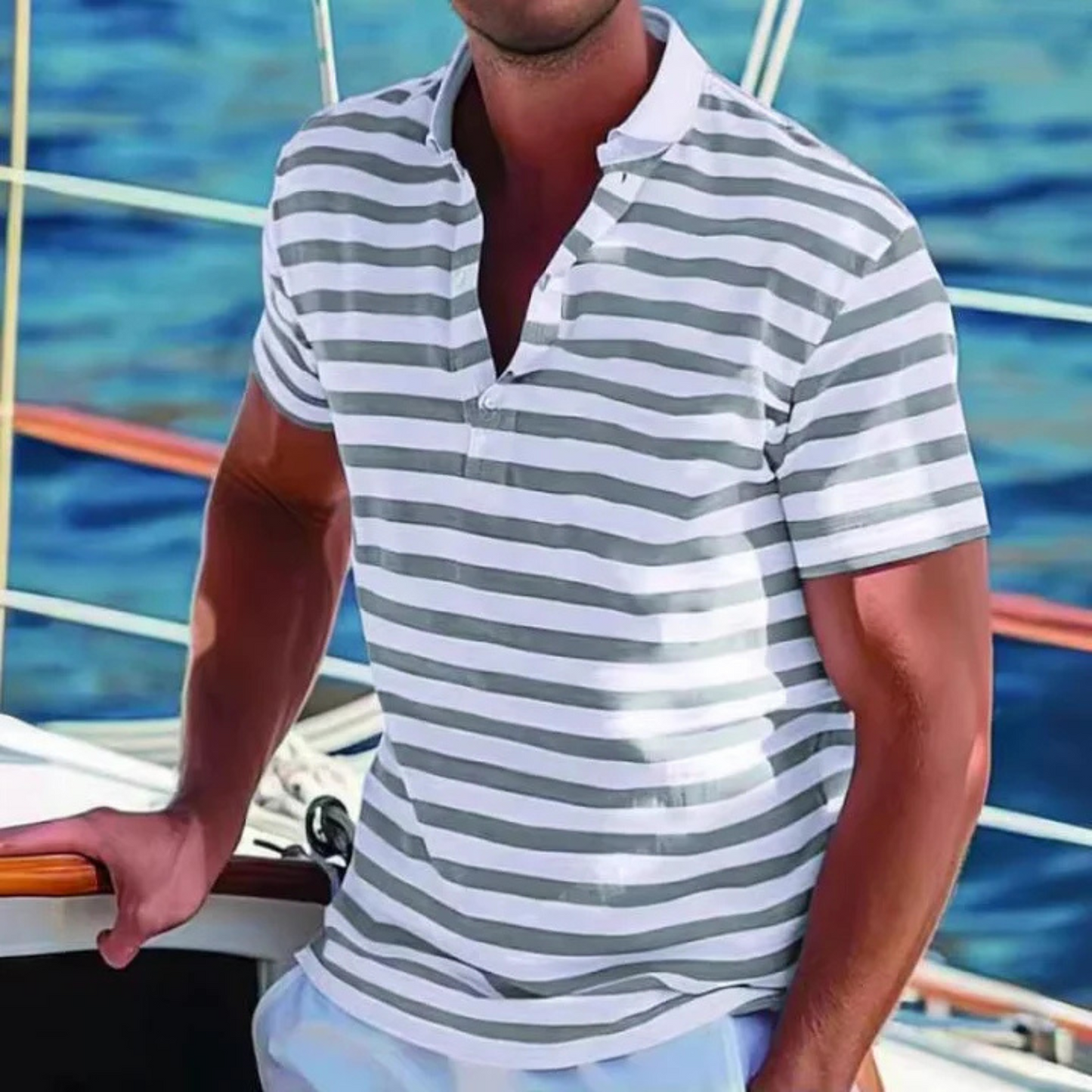 Hommes Polo Rétro | À Rayures