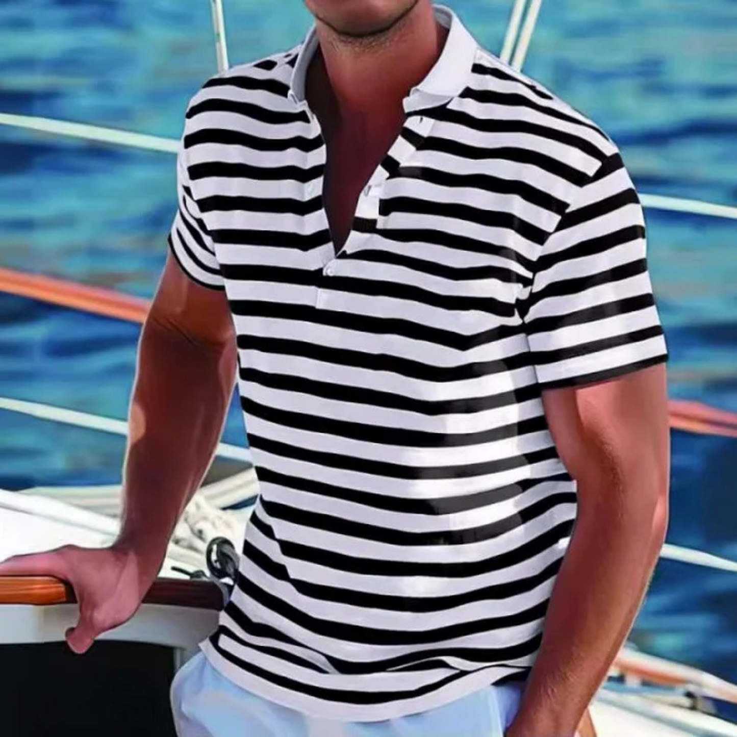 Hommes Polo Rétro | À Rayures