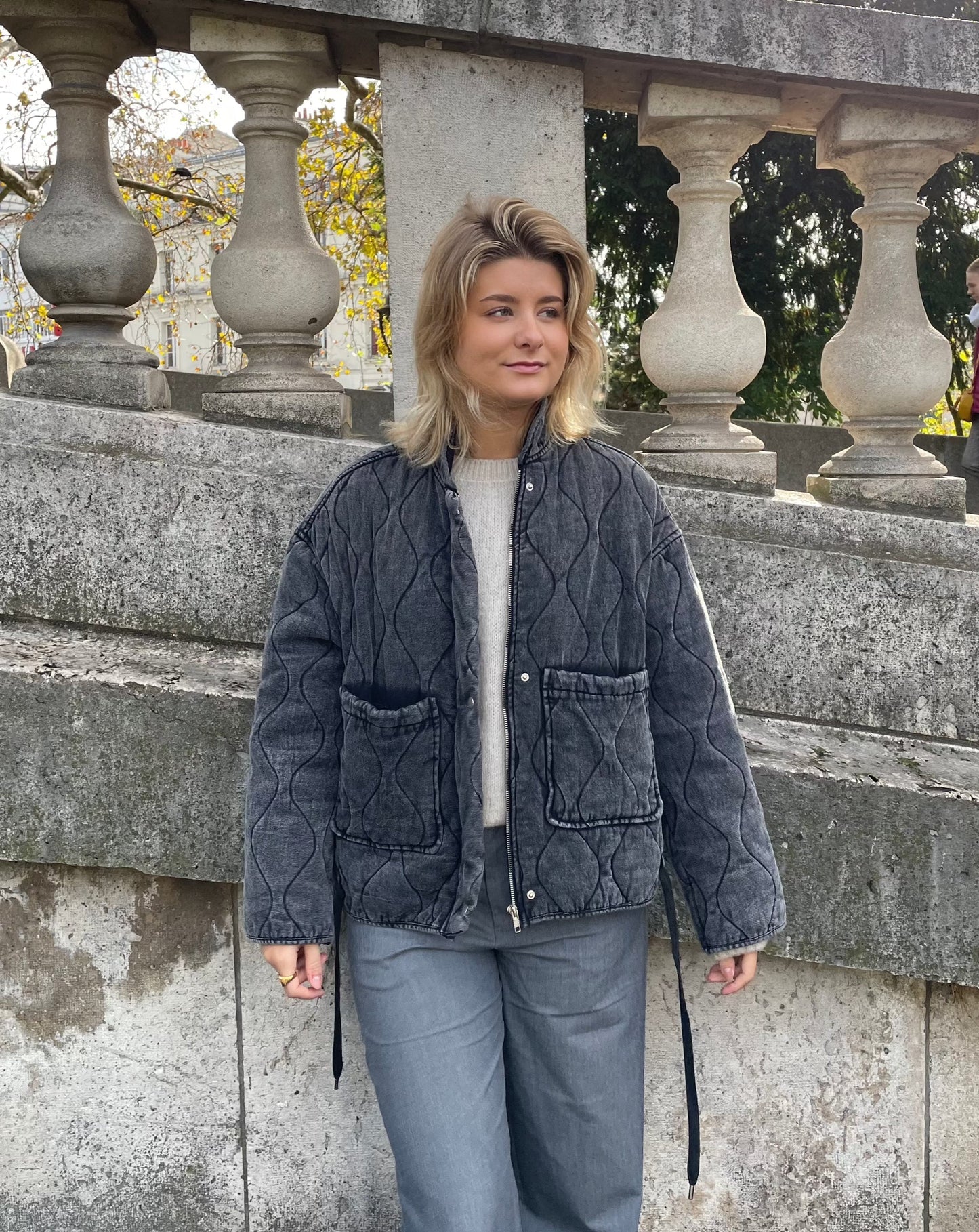 Charla - Manteau Gris et Douillet