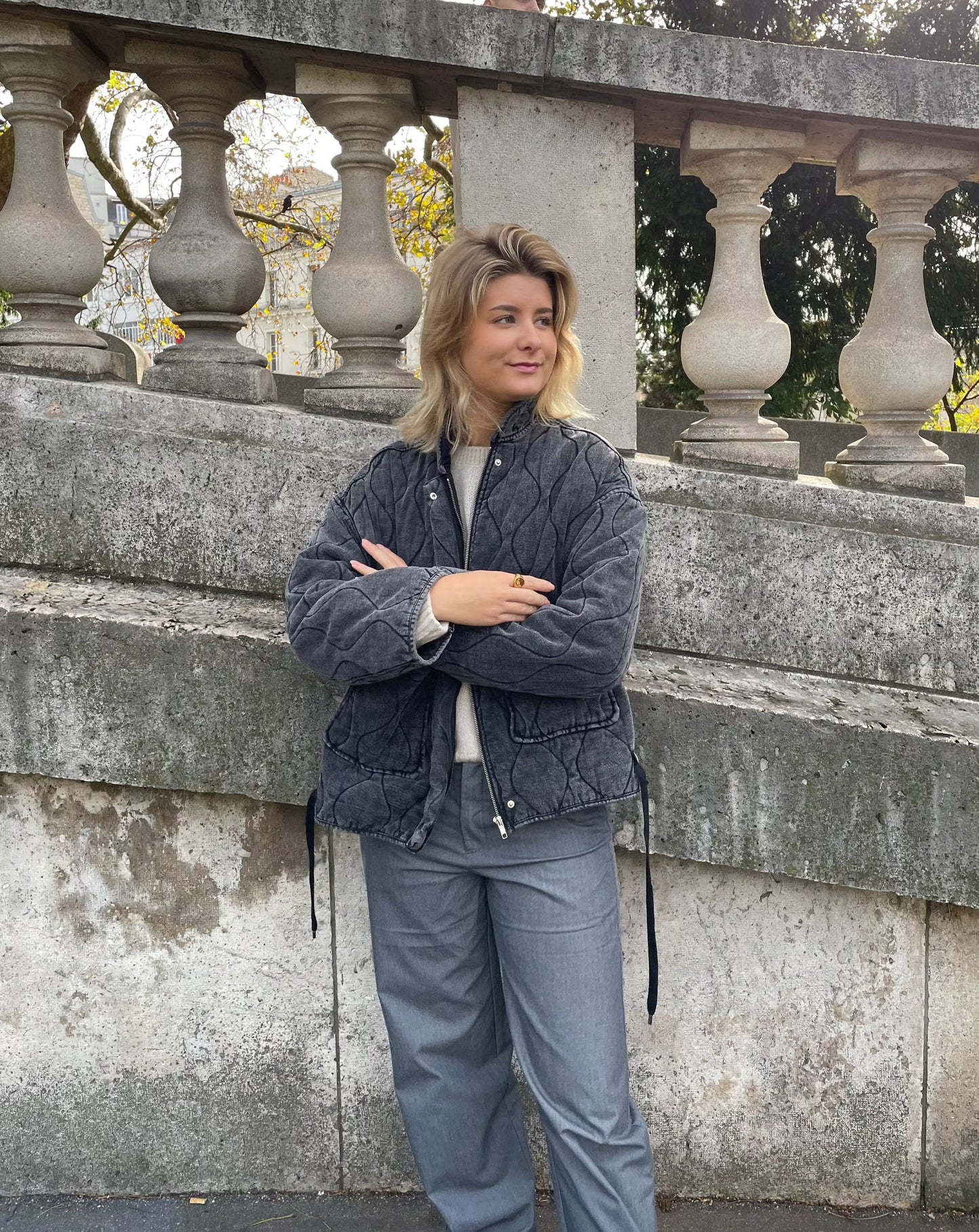 Charla - Manteau Gris et Douillet