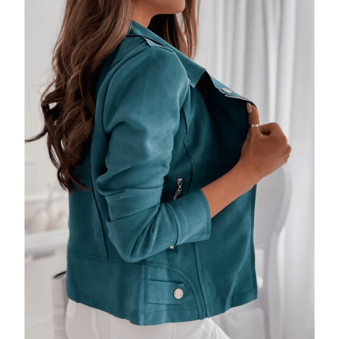 Renaude | Femme Veste | Coupe Ajustée et Fermeture Zippée