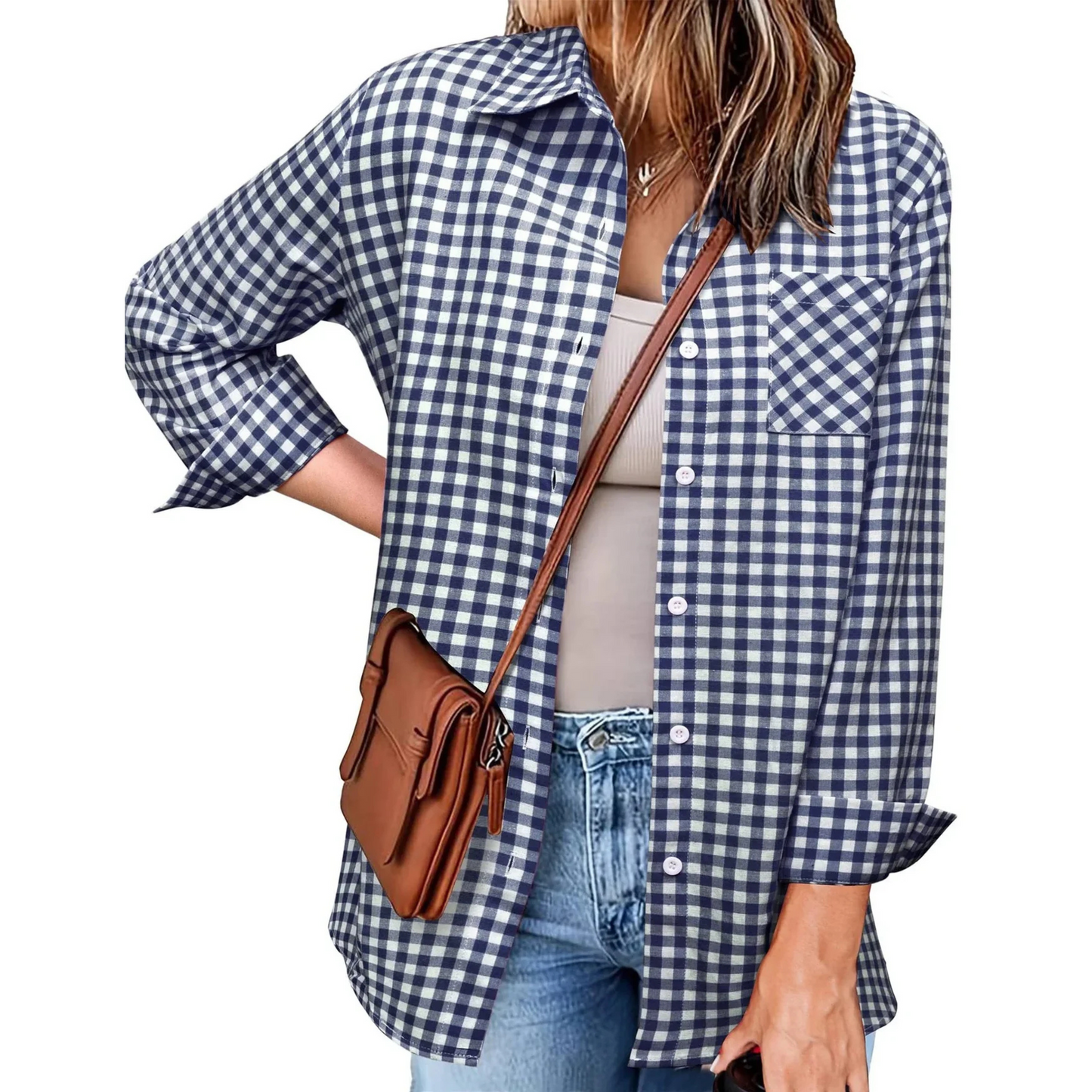 Naline | Femme Chemise Casual | Motif Carreaux et Confort