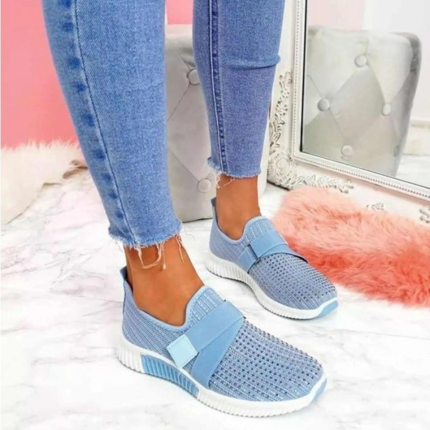 Femmes Sneakers Slip-On | Fermeture Velcro