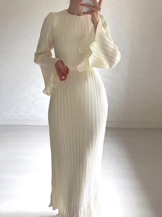 Adélie - Robe Longue Plissée Élégante