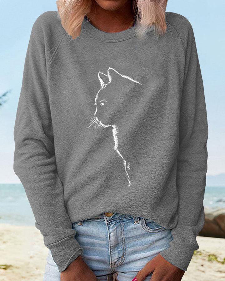 Dorann | Pull pour Femme | Motif Chat, Décontracté & Ludique