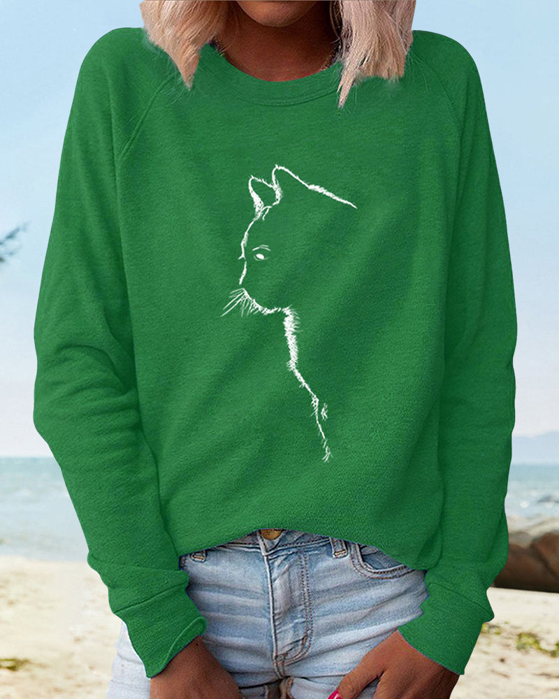 Dorann | Pull pour Femme | Motif Chat, Décontracté & Ludique