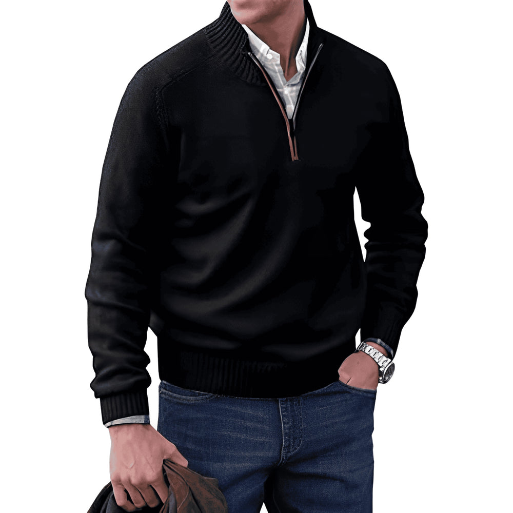 Pull Granger zippé pour homme, maille chaude adaptée aux tenues hivernales cocooning.