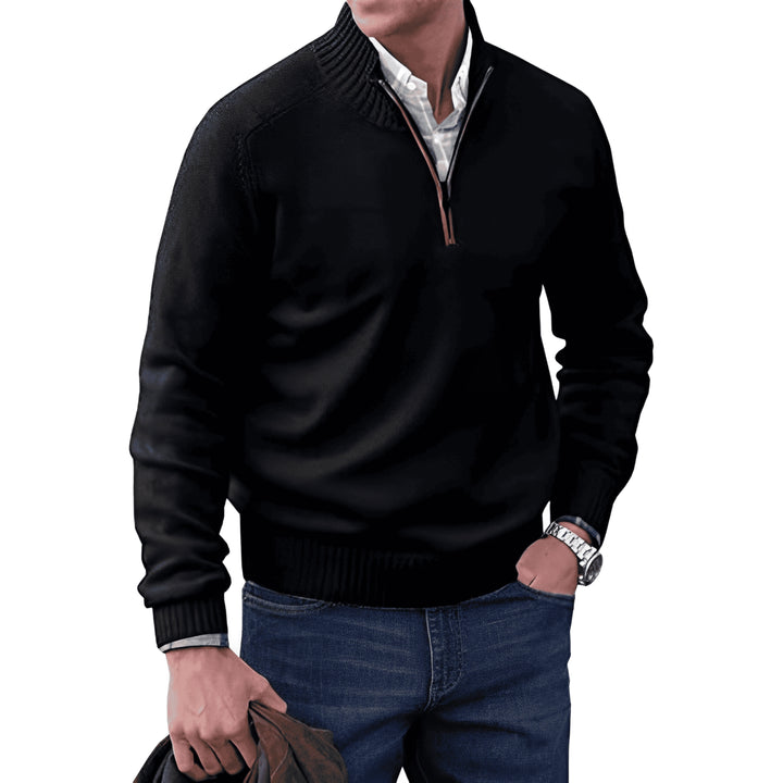 Pull Granger zippé pour homme, maille chaude adaptée aux tenues hivernales cocooning.