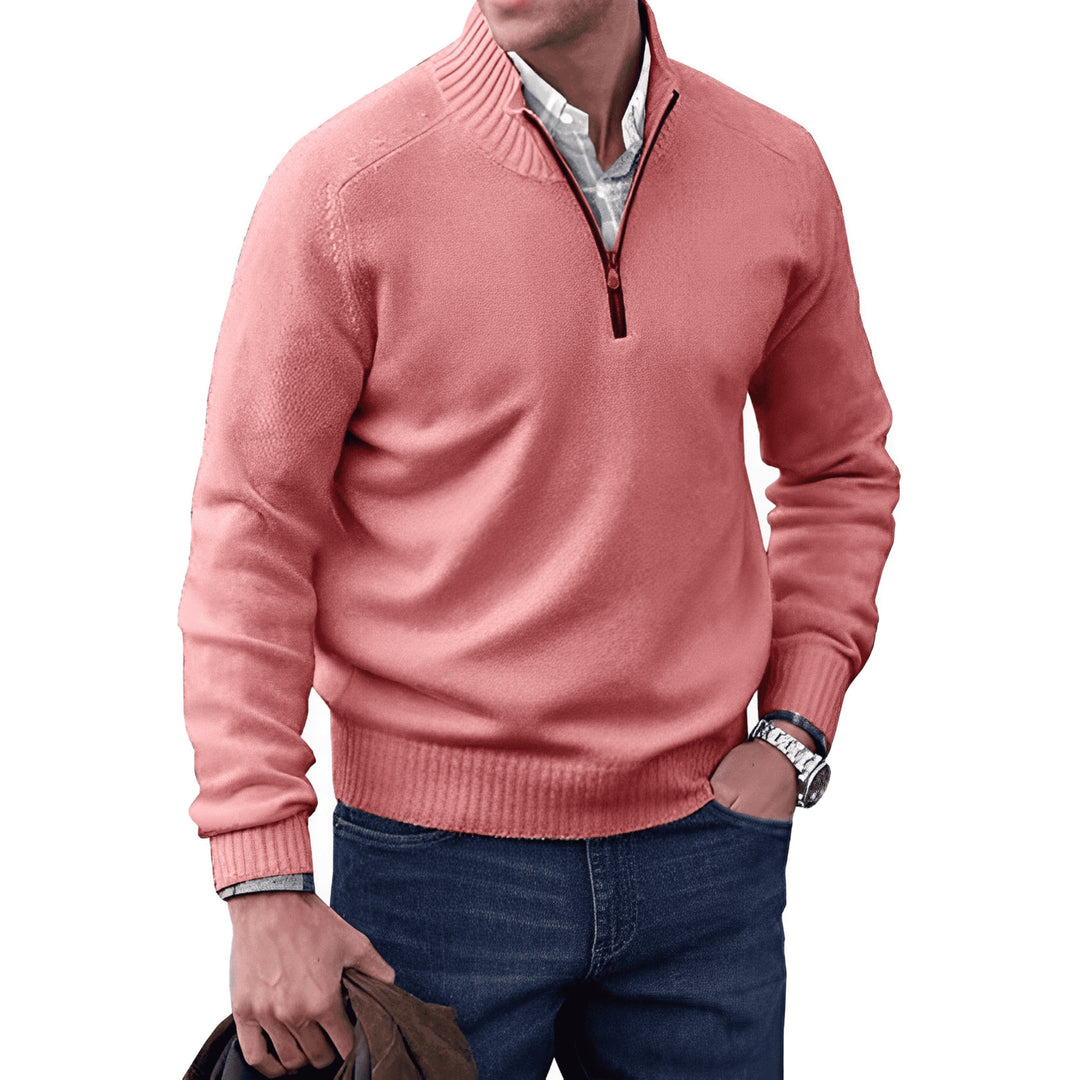 Pull Granger zippé pour homme, maille chaude adaptée aux tenues hivernales cocooning.