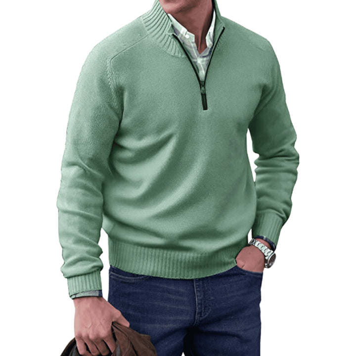 Pull Granger zippé pour homme, maille chaude adaptée aux tenues hivernales cocooning.