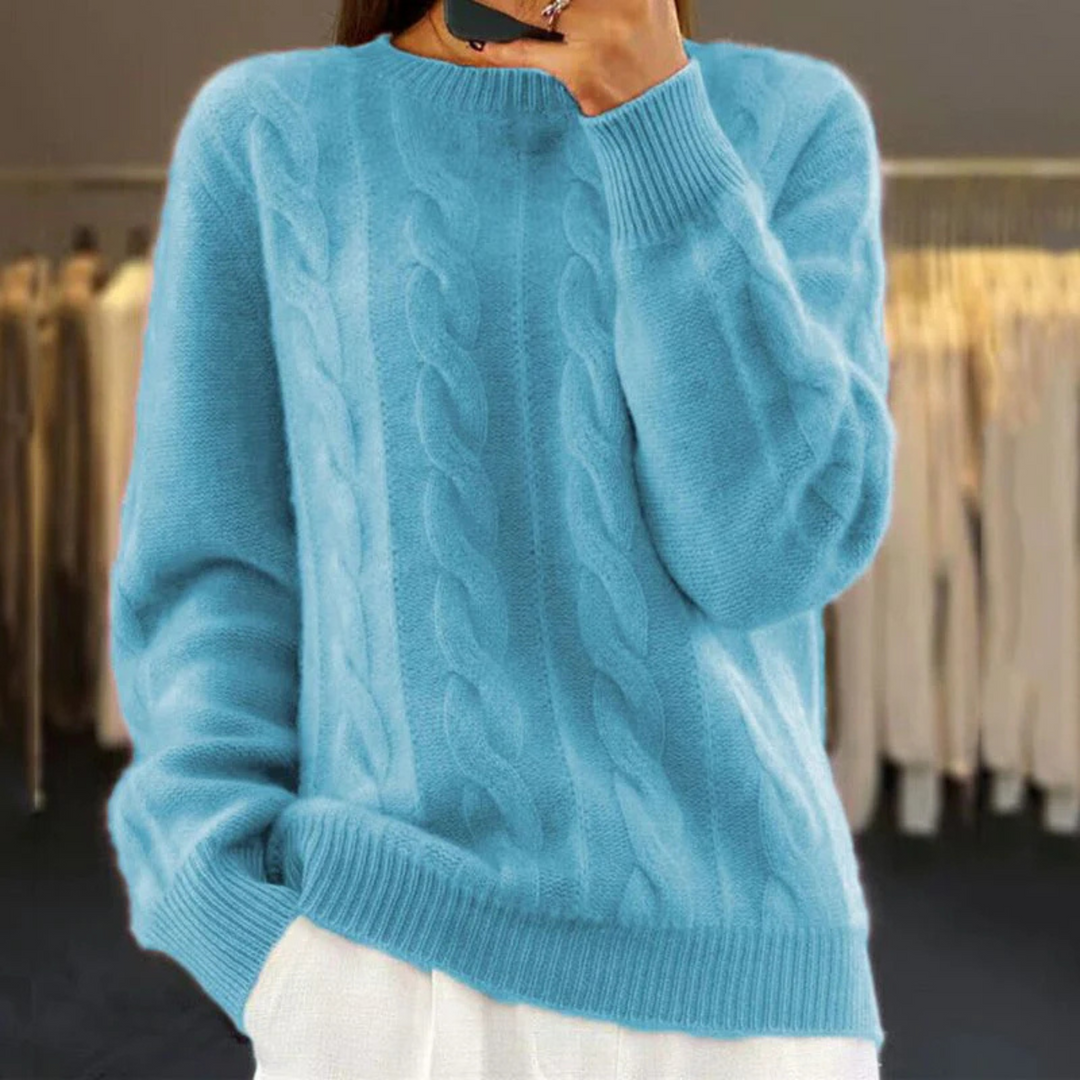 Pull Eulalie chaud et douillet pour femme, maille adaptée aux tenues hivernales cocooning.