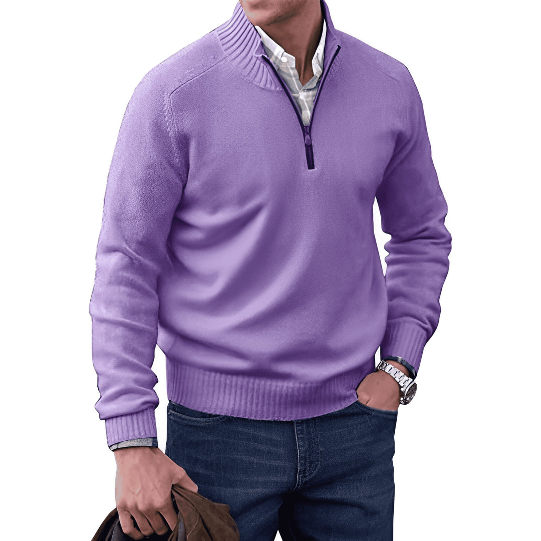 Pull Granger zippé pour homme, maille chaude adaptée aux tenues hivernales cocooning.