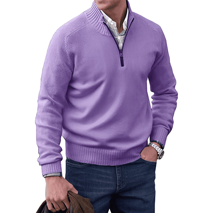 Pull Granger zippé pour homme, maille chaude adaptée aux tenues hivernales cocooning.