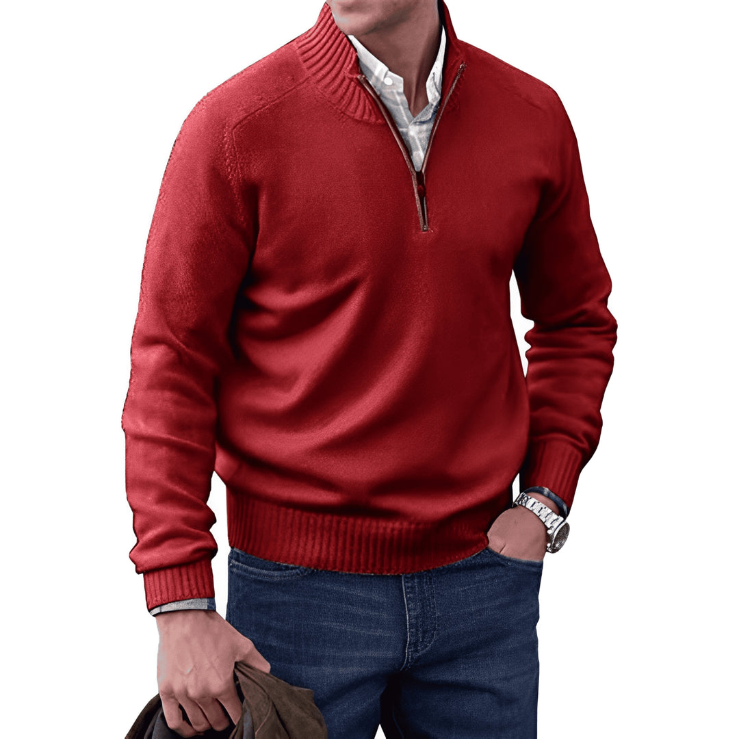 Pull Granger zippé pour homme, maille chaude adaptée aux tenues hivernales cocooning.