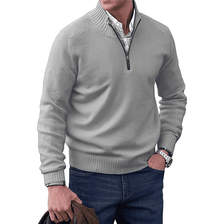 Pull Granger zippé pour homme, maille chaude adaptée aux tenues hivernales cocooning.