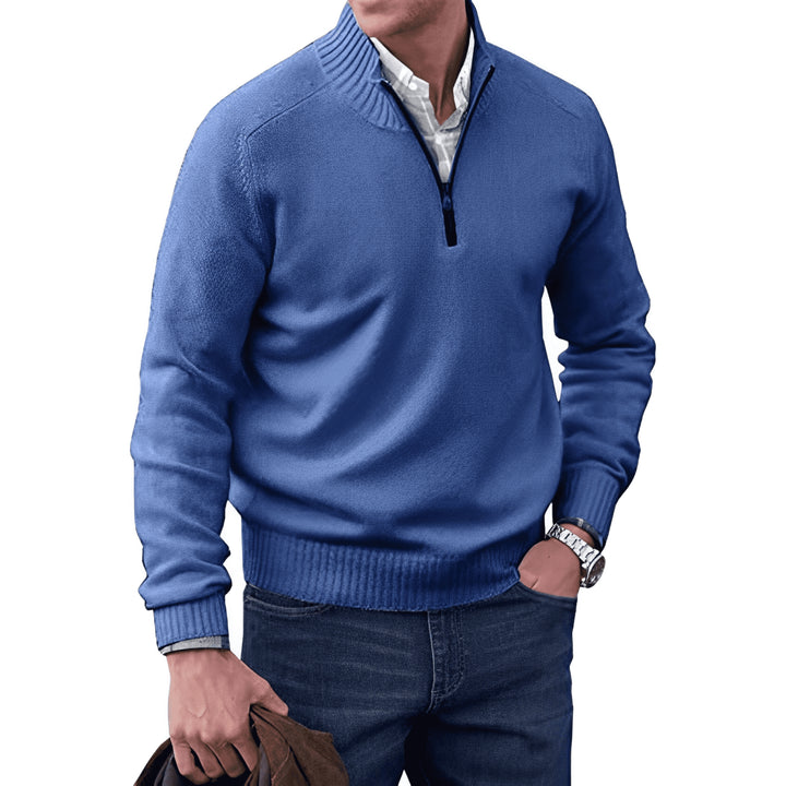 Pull Granger zippé pour homme, maille chaude adaptée aux tenues hivernales cocooning.