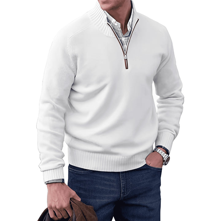 Pull Granger zippé pour homme, maille chaude adaptée aux tenues hivernales cocooning.