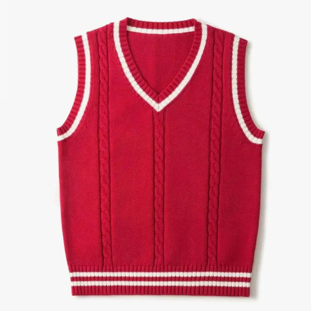 Gilet col V sans manches pour homme, coupe ajustée adaptée aux tenues polyvalentes.