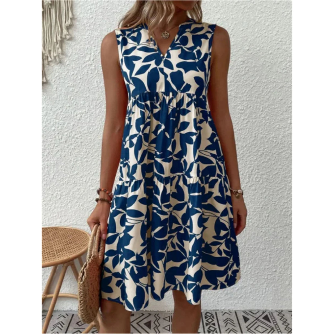 Femmes Robe Smock d'Été | Sans Manches Midi