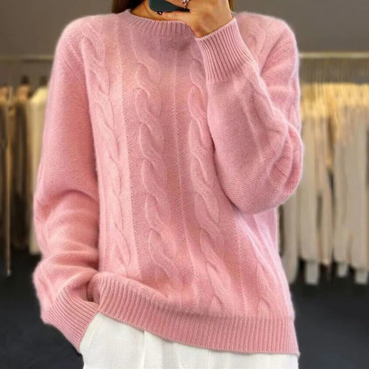 Pull Eulalie chaud et douillet pour femme, maille adaptée aux tenues hivernales cocooning.